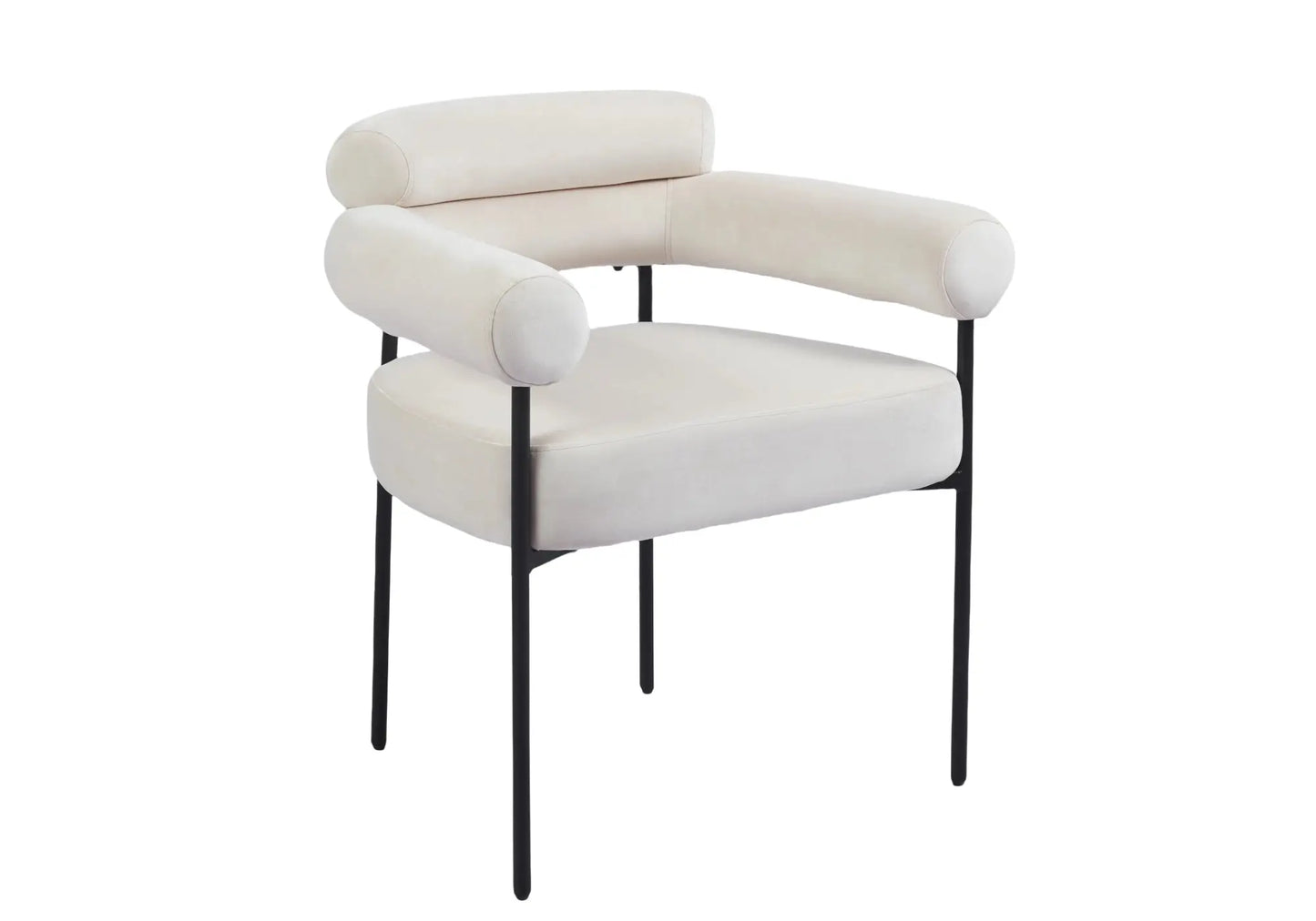 Chaise bulle velours beige pieds metal noir LAYA New Design