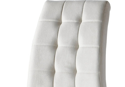 Chaise capitonné velours beige SIA (lot de 6) New Design