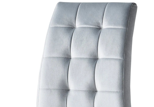 Chaise capitonné velours gris SIA (lot de 6) New Design