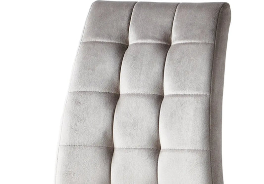 Chaise capitonné velours moka SIA (lot de 6) New Design