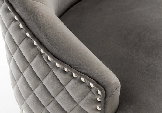 Chaise capitonnée argent anthracite LIDY New Design