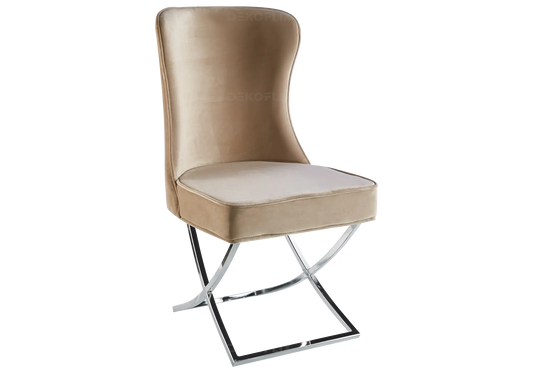 Chaise capitonnée argent beige ENZO (Lot de 2) New Design