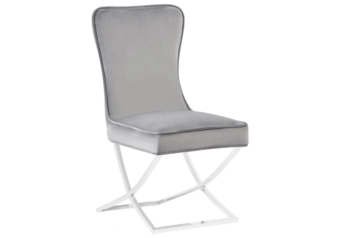 Chaise capitonnée argent gris ENZO (Lot de 2) New Design