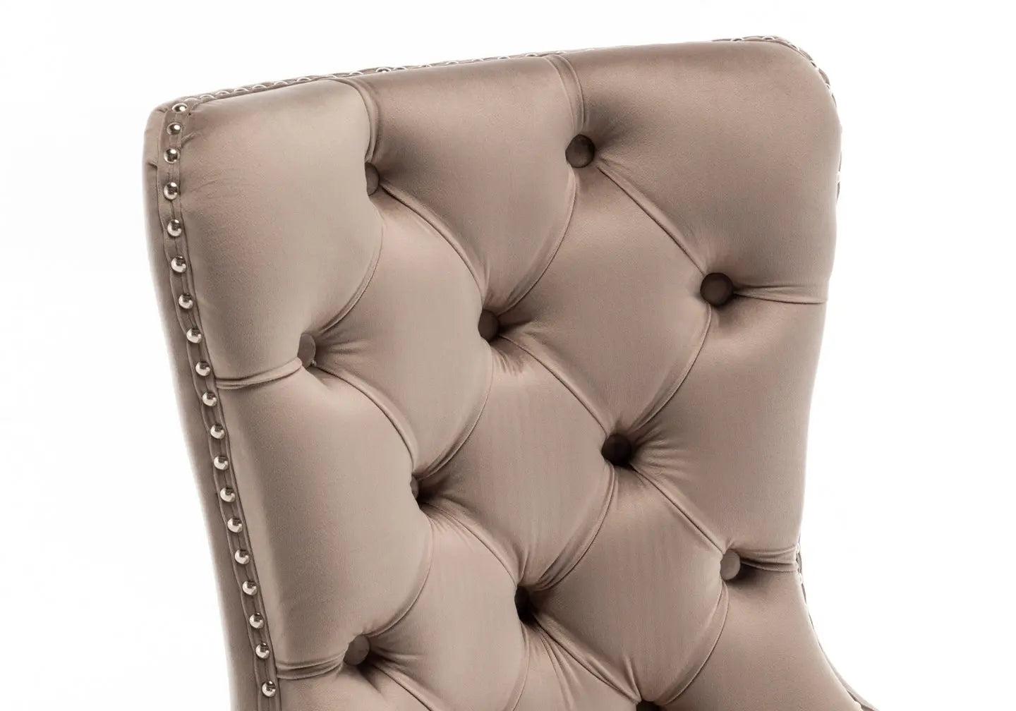 Chaise capitonnée argent moka LORA New Design