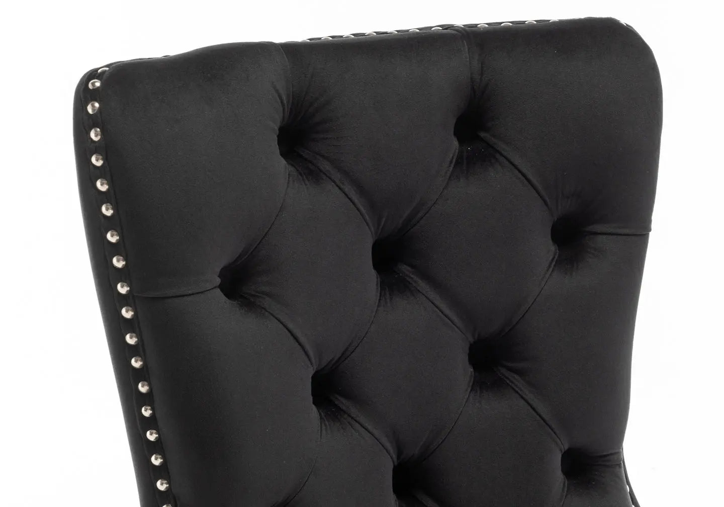 Chaise capitonnée argent noir LORA New Design