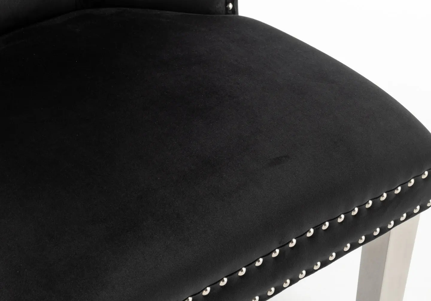 Chaise capitonnée argent noir LORA New Design