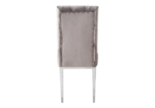Chaise capitonnée chrome moka NEVA (lot de 2) New Design