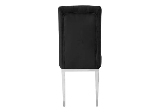 Chaise capitonnée chrome noir NEVA (lot de 2) New Design