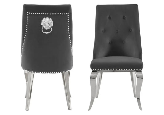 Chaise capitonnée cloutée anthracite GIA New Design