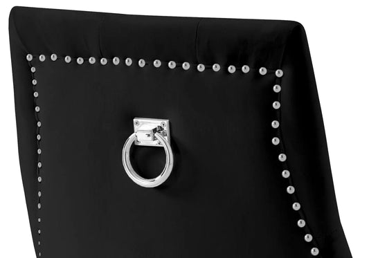 Chaise capitonnée cloutée noir LARA New Design