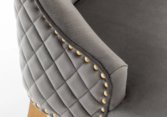 Chaise capitonnée dorée anthracite LIDY New Design