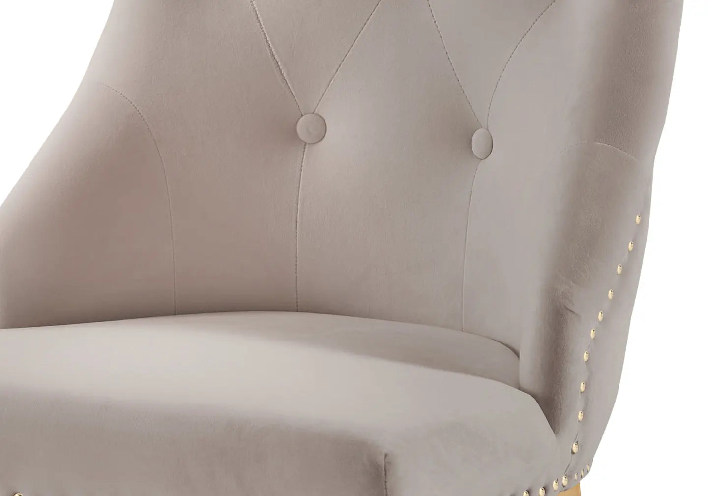 Chaise capitonnée dorée moka LARA New Design