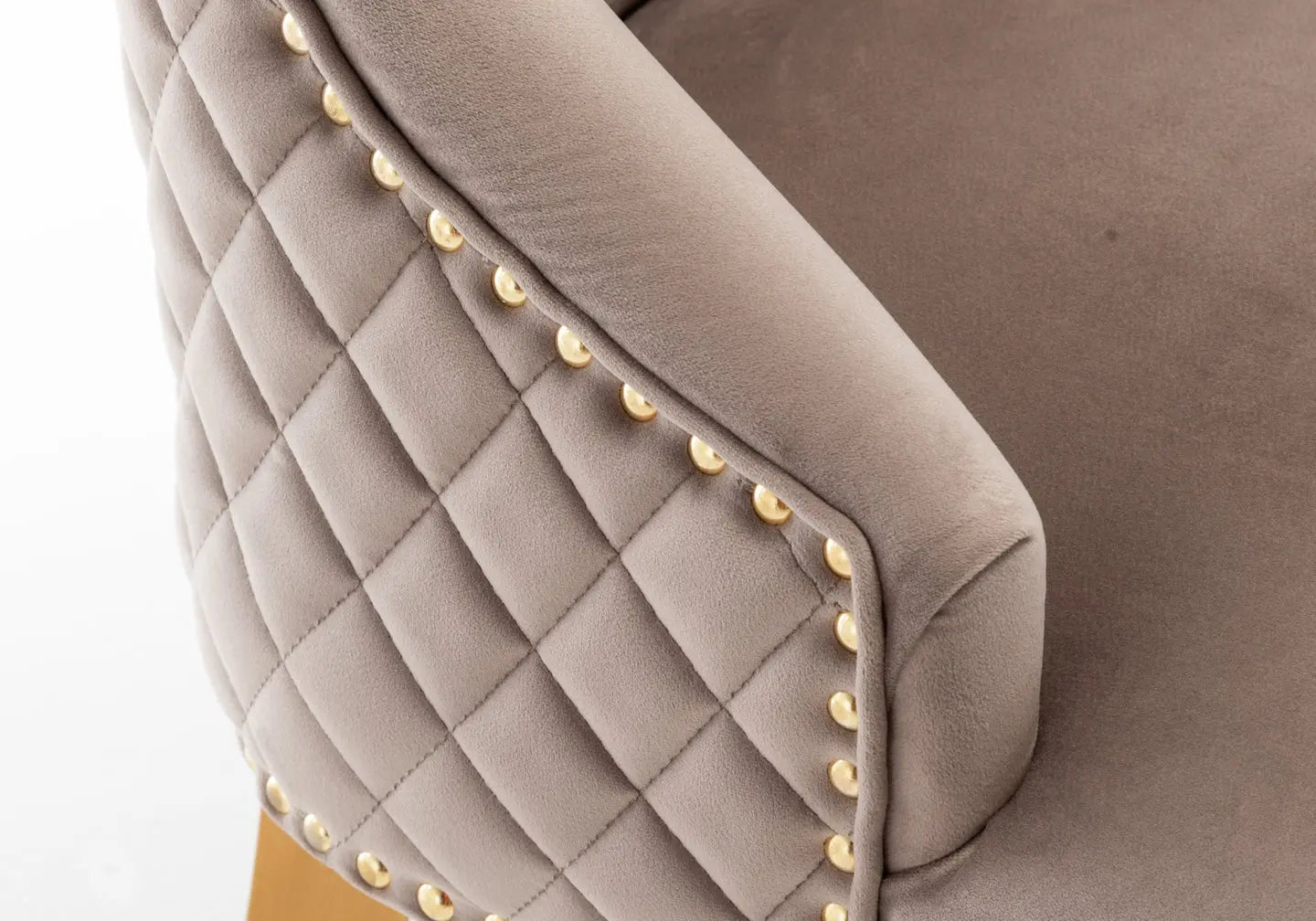 Chaise capitonnée dorée moka LIDY New Design