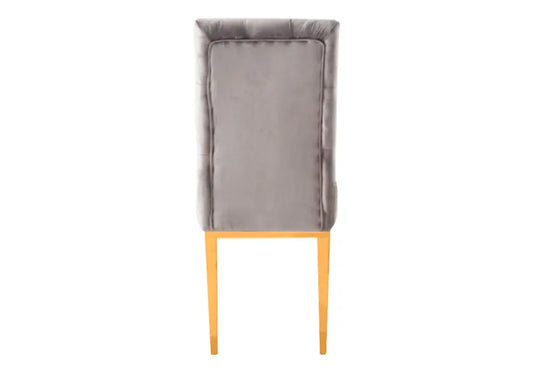 Chaise capitonnée dorée moka NEVA (lot de 2) New Design