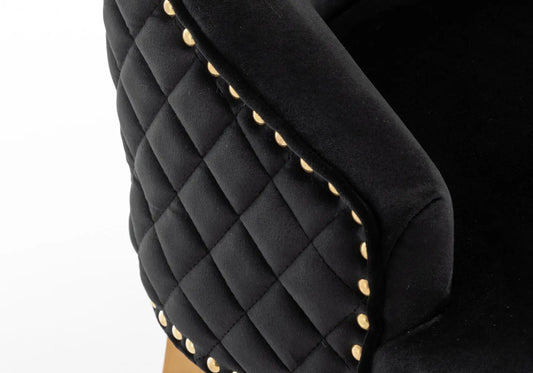 Chaise capitonnée dorée noir LIDY New Design