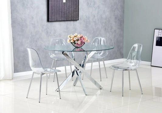 Chaise chromée transparente LOA (Lot de 6) New Design