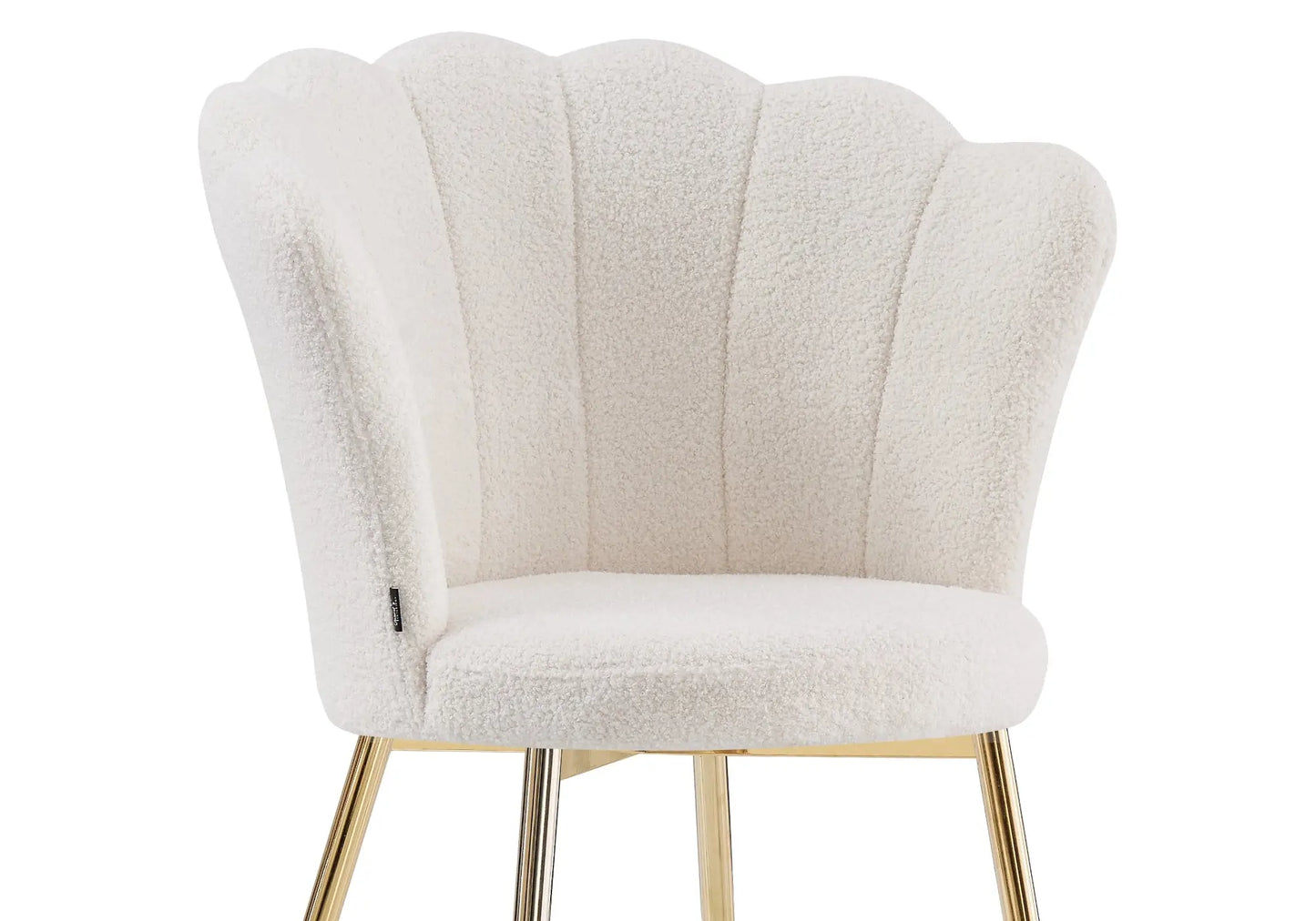 Chaise coquillage pied doré tissu bouclette NYMEA New Design