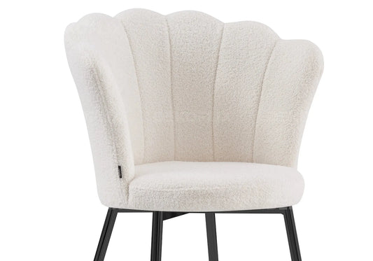 Chaise coquillage pied noir tissu bouclette NYMEA New Design
