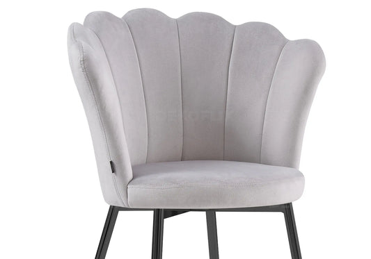 Chaise coquillage pied noir velours gris NYMEA New Design