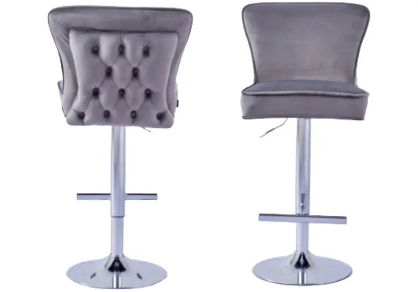 Chaise de bar capitonnée anthracite ENZO New Design