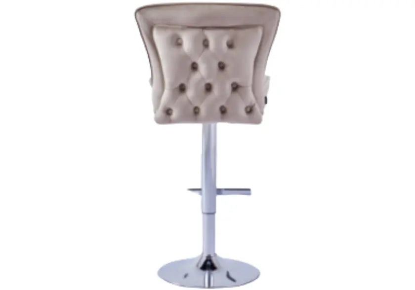 Chaise de bar capitonnée taupe ENZO New Design