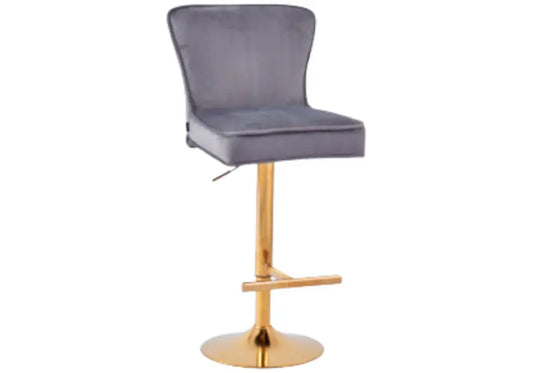 Chaise de bar dorée capitonnée anthracite ENZO New Design