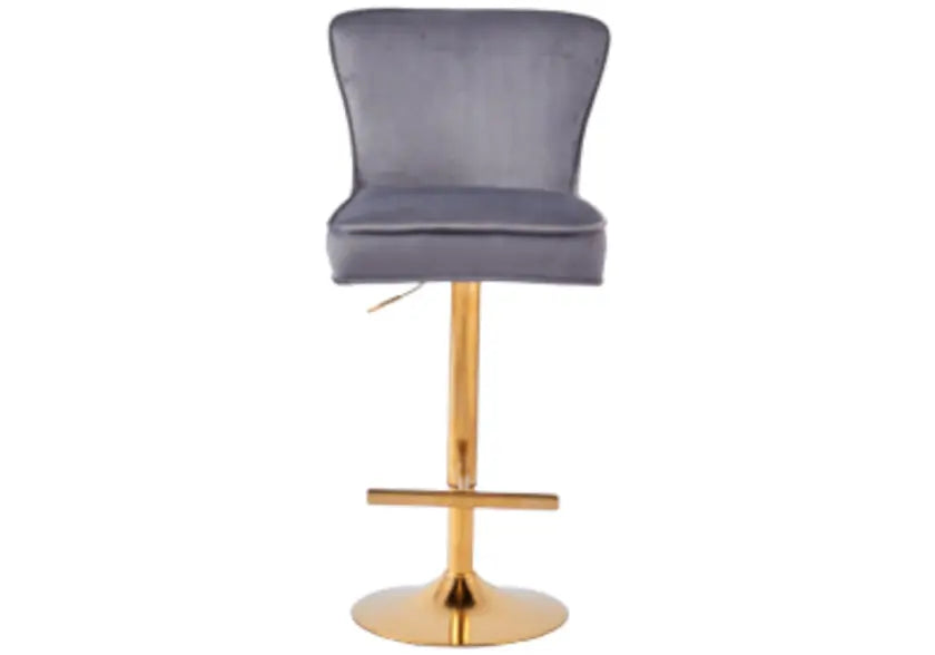 Chaise de bar dorée capitonnée anthracite ENZO New Design