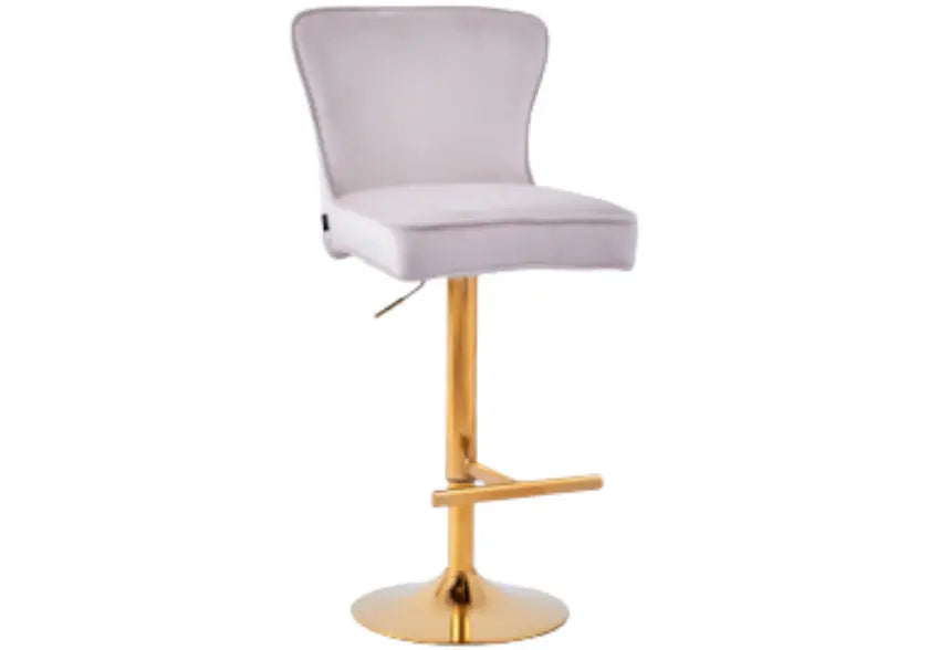 Chaise de bar dorée capitonnée beige ENZO New Design