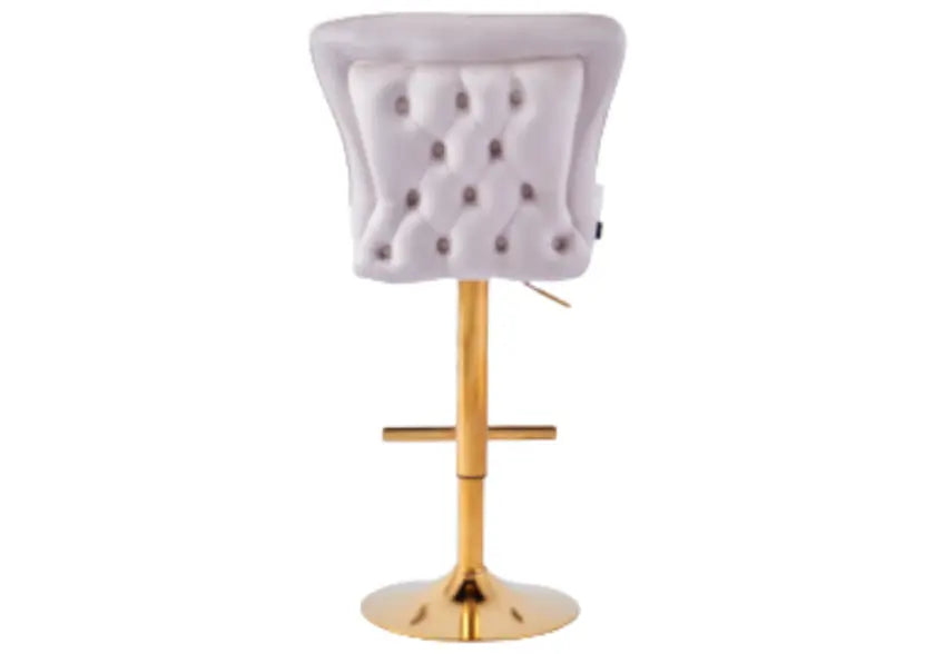 Chaise de bar dorée capitonnée beige ENZO New Design