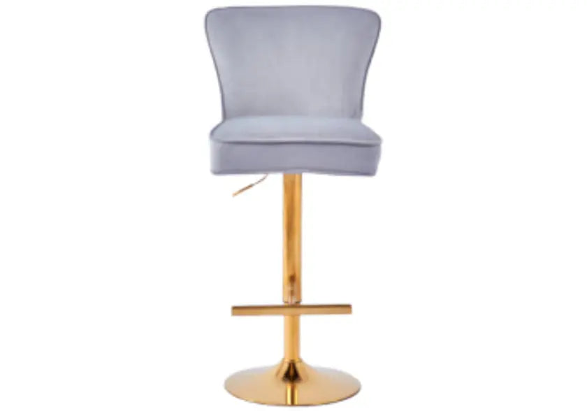 Chaise de bar dorée capitonnée gris ENZO New Design