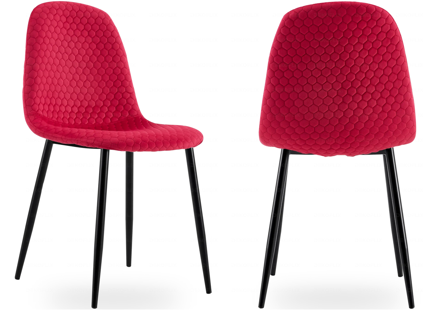 Chaise design velours fuchsia ALMA (lot de 4) New Design