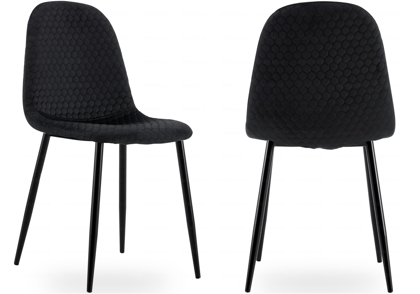 Chaise design velours noir ALMA (lot de 4) New Design