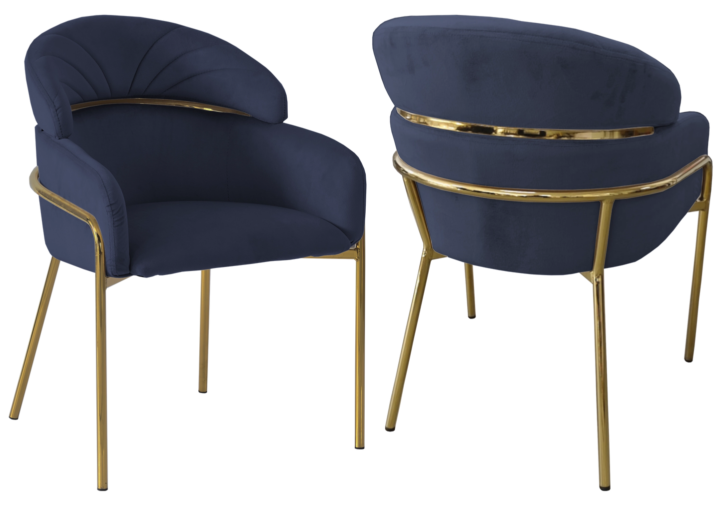Chaise design velours noir pieds dorés – NOAM