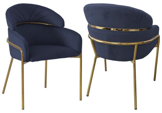 Chaise design velours noir pieds dorés – NOAM