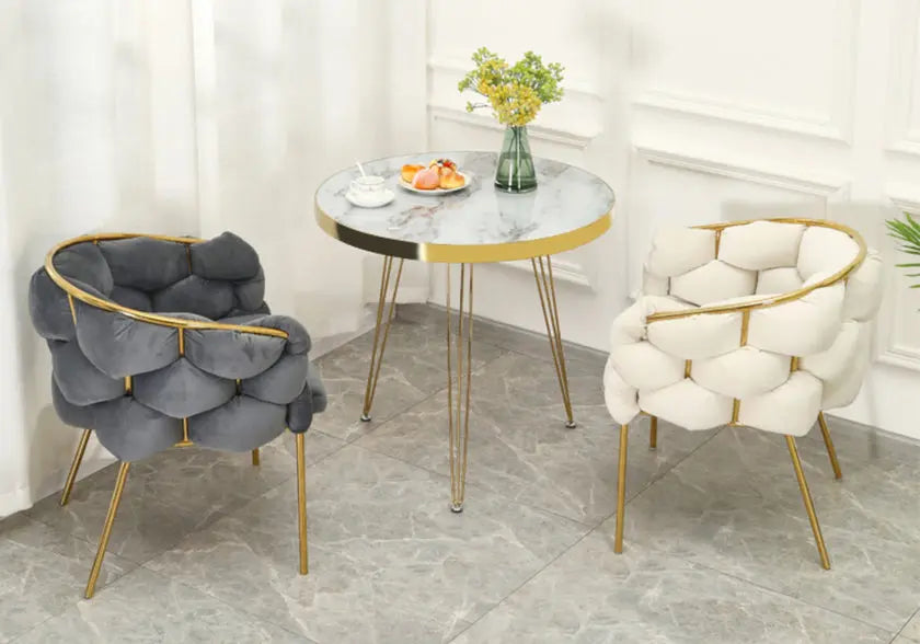 Chaise fauteuil argenté beige CLOUD New Design