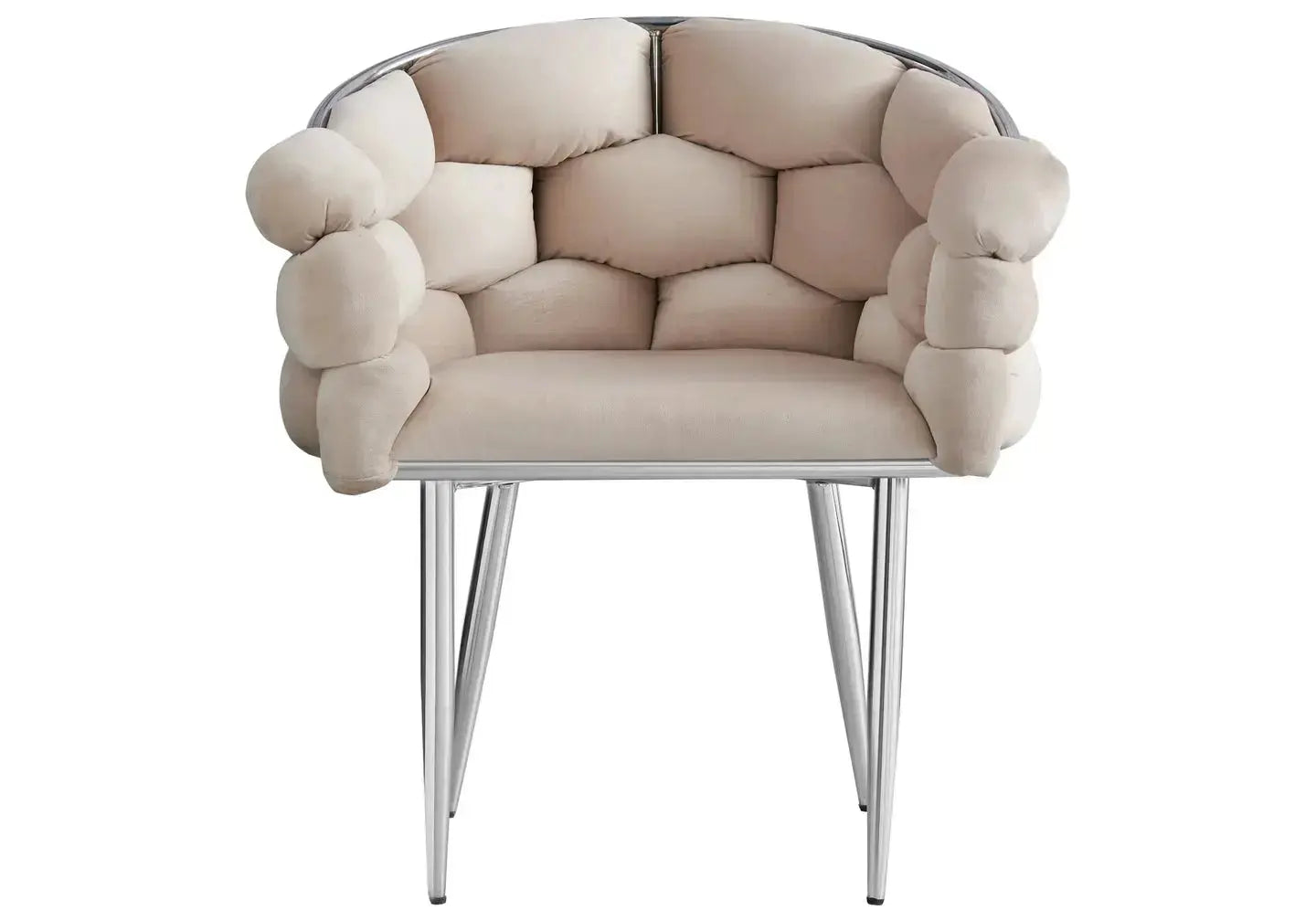 Chaise fauteuil argenté beige CLOUD New Design