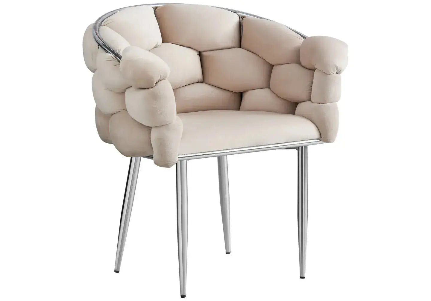 Chaise fauteuil argenté beige CLOUD New Design