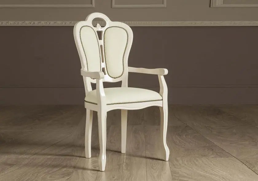 Chaise-fauteuil laqué beige GRETA (Lot de 2) Italian TM