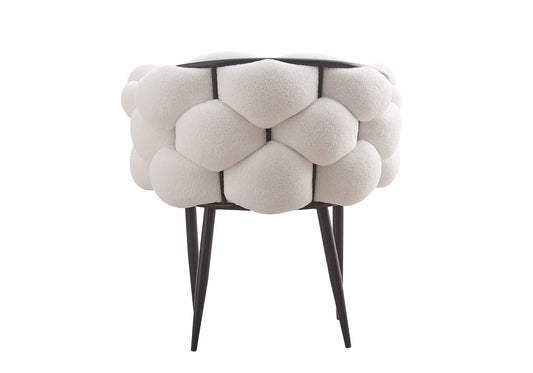 Chaise fauteuil noir tissu bouclé CLOUD (lot de 2) New Design