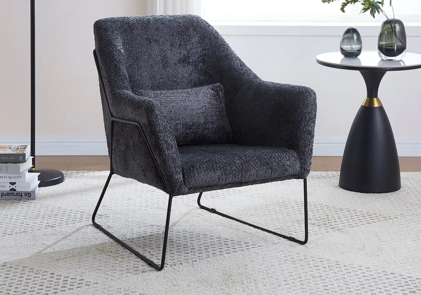 Chaise fauteuil noir velours beige FİTİA New Design
