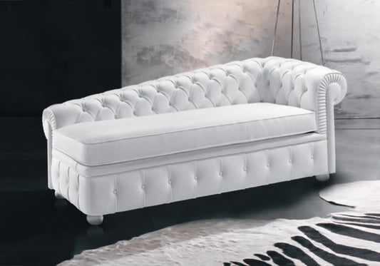 Chaise longue cuir blanc CHESTERFIELD S.T. Italy