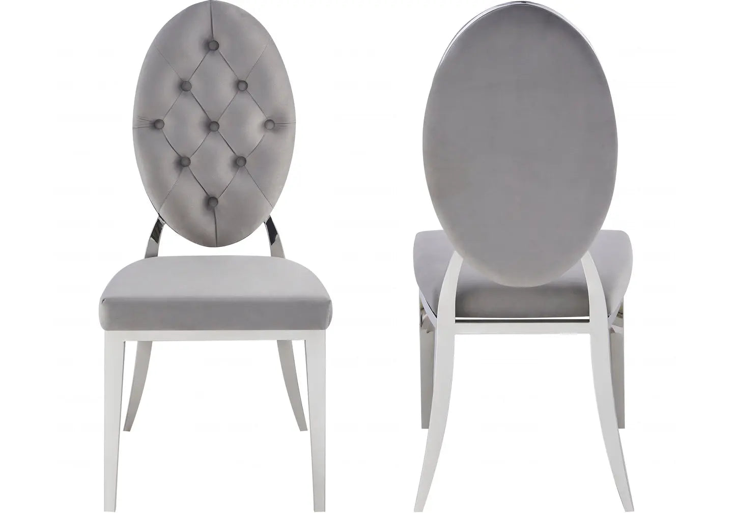 Chaise médaillon capitonnée gris NEO New Design