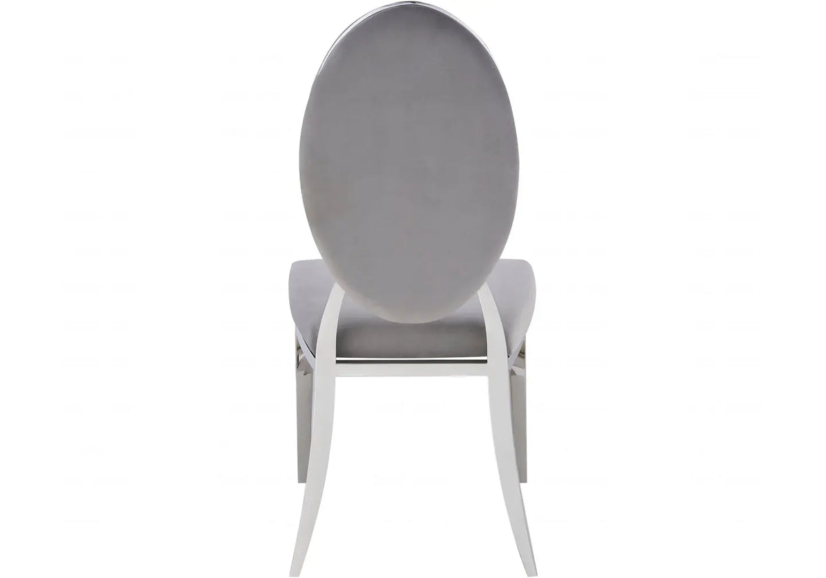 Chaise médaillon capitonnée gris NEO New Design