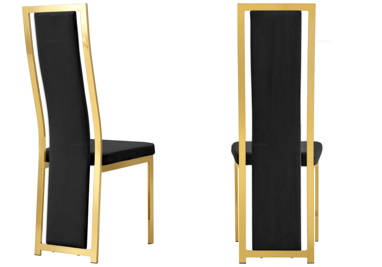 Chaise dorée velours noir design – Dia x6