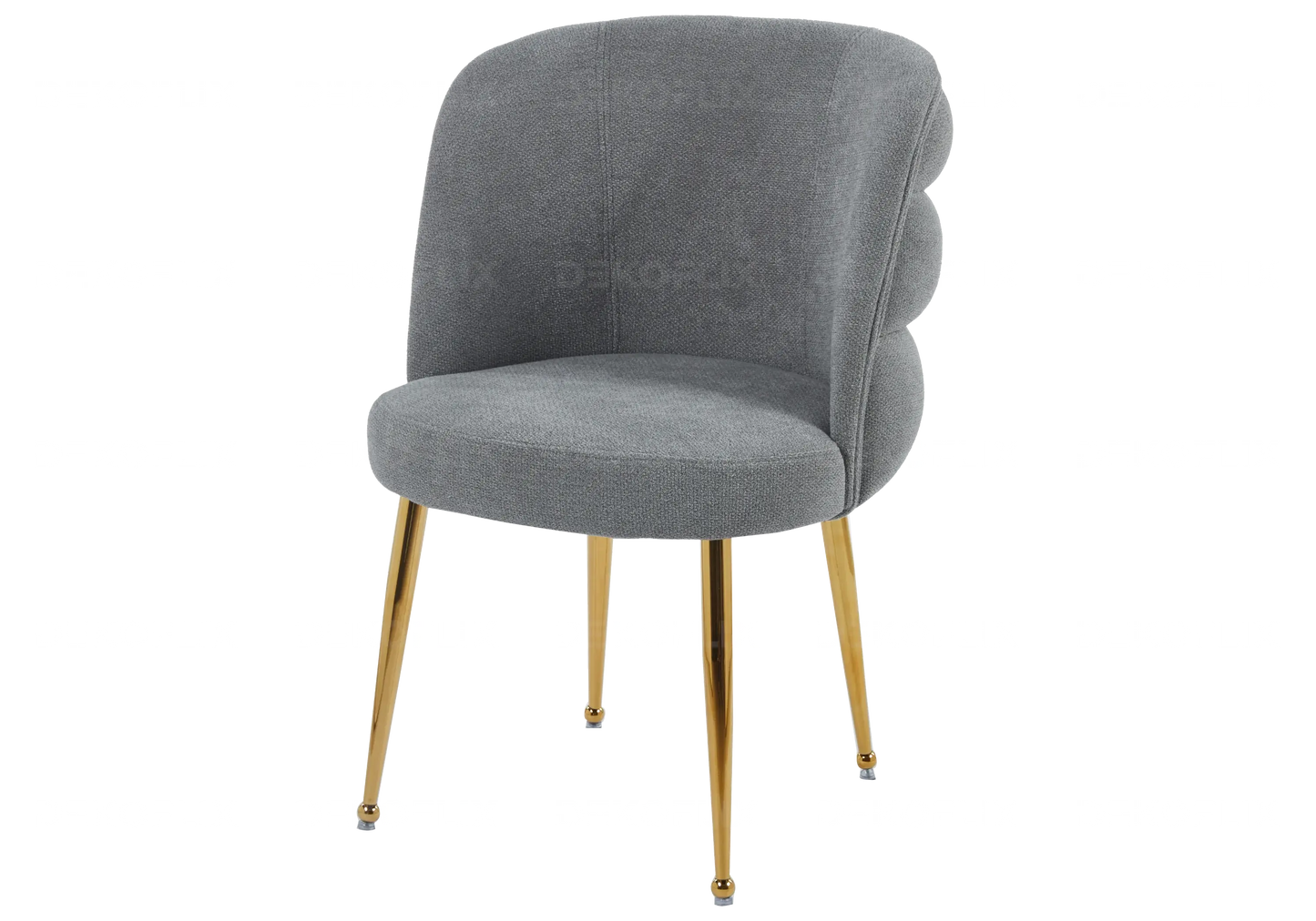 Chaise pied doré anthracite tissu effet lin LIZA New Design