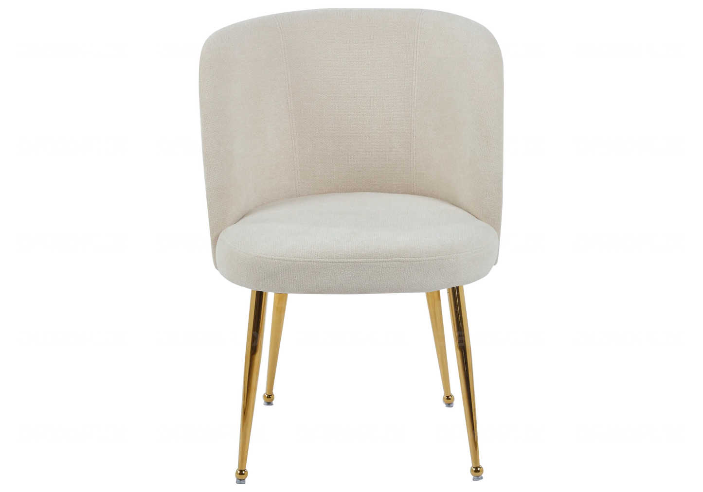 Chaise pied doré assise ecru tissu effet lin LIZA New Design