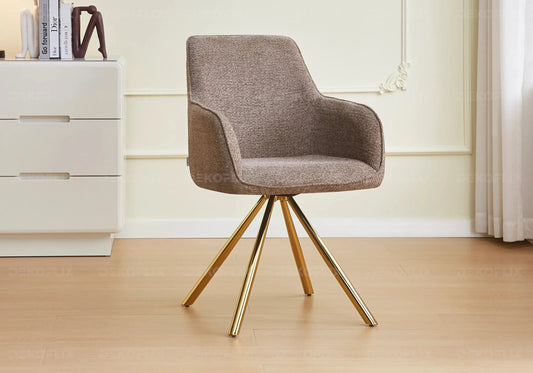 Chaise pied doré tissu gris DALY New Design