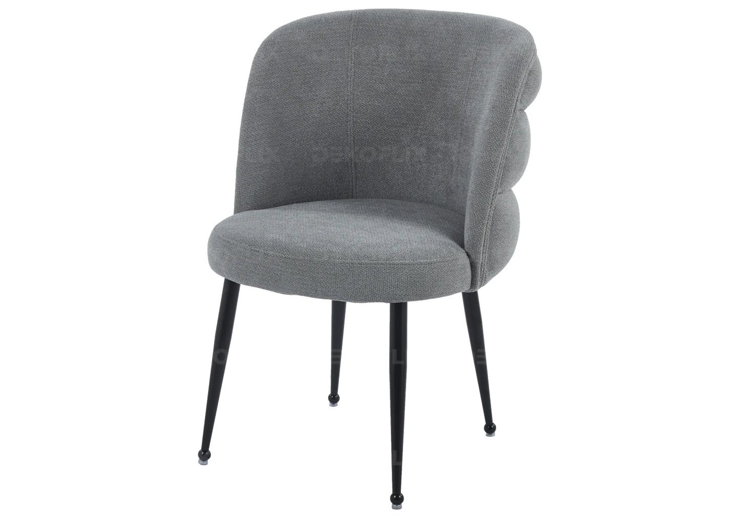 Chaise pied noir anthracite tissu effet lin LIZA New Design