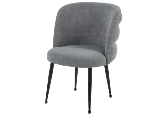 Chaise pied noir anthracite tissu effet lin LIZA New Design
