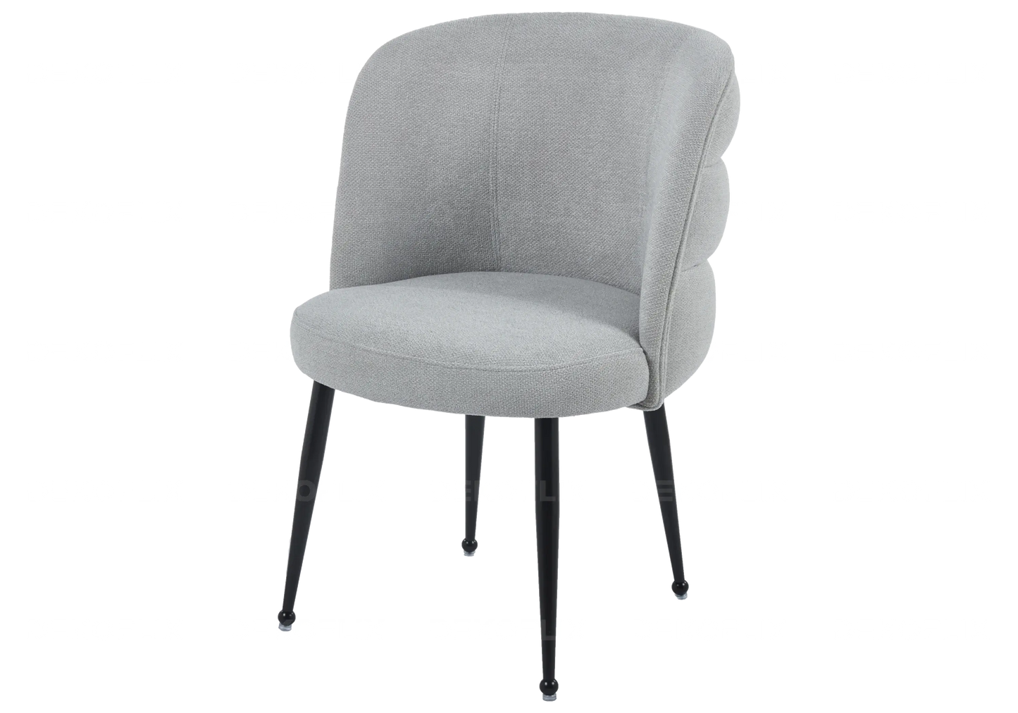 Chaise pied noir gris tissu effet lin LIZA New Design